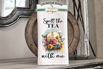 Floral Tea Bags - Kitchen Towel Sublimation Designs