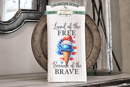 Patriotic Ice Cream Cones - Kitchen Towel Sublimation Designs