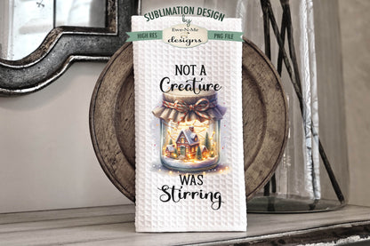 Night Before Christmas Village in Jar - Kitchen Towel Sublimation Designs