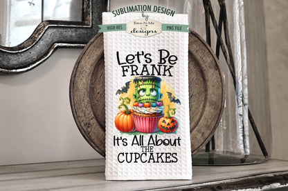 Halloween Frankenstein Cupcakes - Kitchen Towel Sublimation Designs