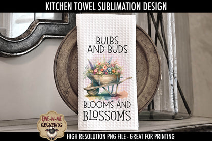 Spring Flowers Wheelbarrows - Kitchen Towel Sublimation Designs