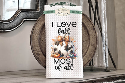 Cow Print Pumpkins - Kitchen Towel Sublimation Designs