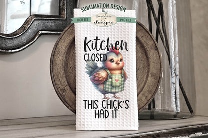 Funny Sassy Chickens in Aprons - Kitchen Towel Sublimation Designs
