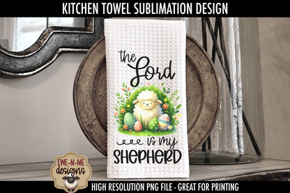 Easter Sheep With Decorated Eggs - Kitchen Towel Sublimation Designs