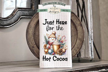 Snowman and Reindeer Cocoa Mugs - Kitchen Towel Sublimation Designs