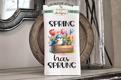 Spring Flowers and Birds - Kitchen Towel Sublimation Designs