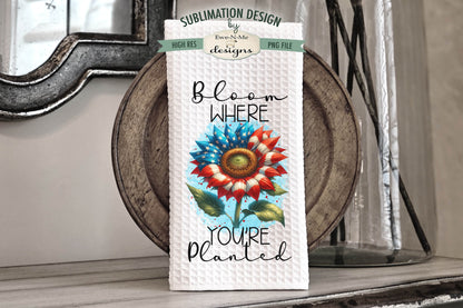 Patriotic Sunflowers - Kitchen Towel Sublimation Designs