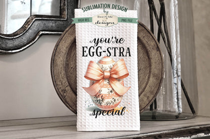 Easter Eggs with Coquette Bows - Kitchen Towel Sublimation Designs