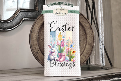 Easter Brush Stroke Spring Flowers - Kitchen Towel Sublimation Designs