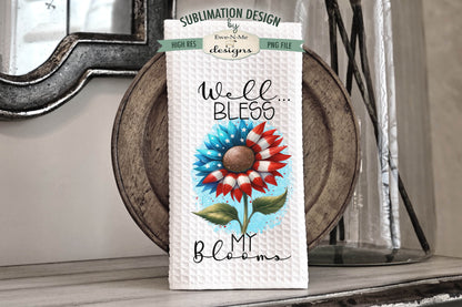 Patriotic Sunflowers - Kitchen Towel Sublimation Designs