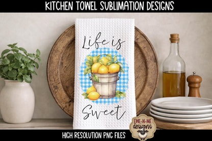 Lemon Hello Sunshine Life is Sweet - Kitchen Towel Sublimation Designs