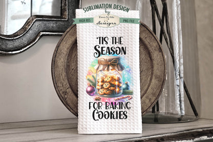 Christmas Cookies in Jar with Lights - Kitchen Towel Sublimation Designs