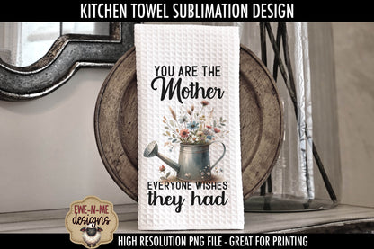 Mothers Day Watering Can Flowers - Kitchen Towel Sublimation Designs