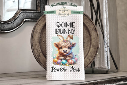 Easter Highland Cows Bunny Ears - Kitchen Towel Sublimation Designs