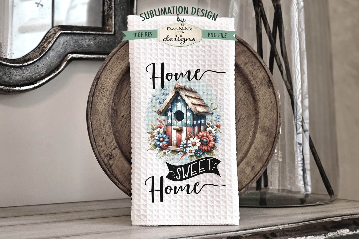 Patriotic Bird Houses - Kitchen Towel Sublimation Designs