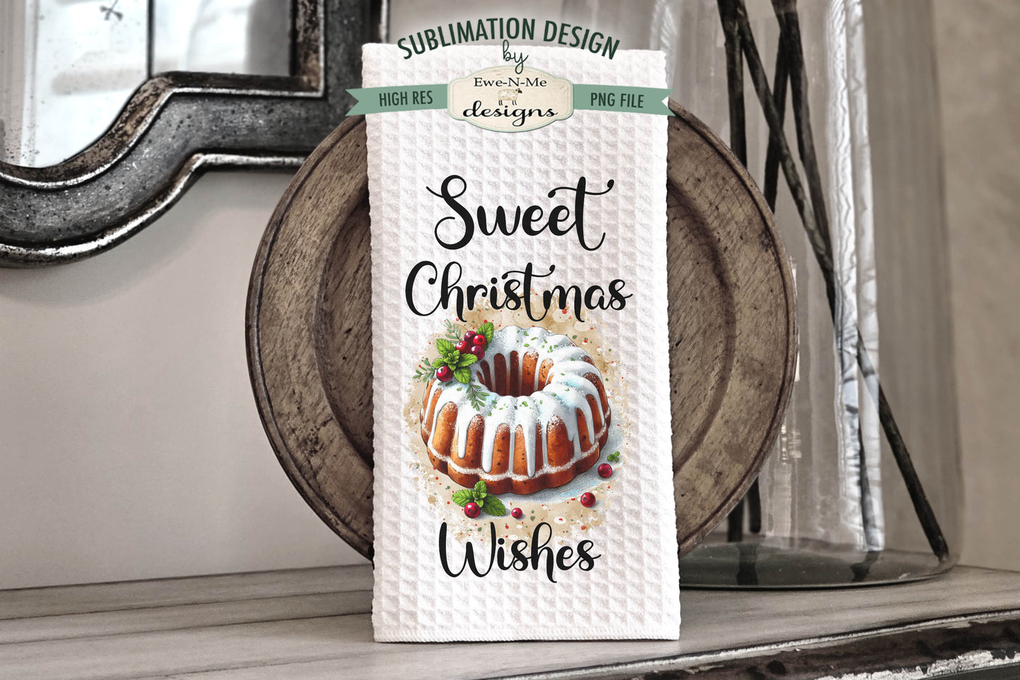Sweet Christmas Cakes - Kitchen Towel Sublimation Designs