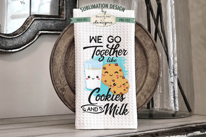 Go Together Bacon Eggs Cookies Milk  - Kitchen Towel Sublimation Designs
