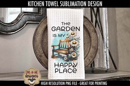 Garden Benches Daisy -  Kitchen Towel Sublimation Designs