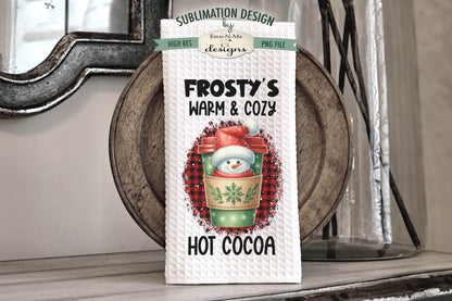 Snowman Hot Cocoa Cups - Kitchen Towel Sublimation Designs