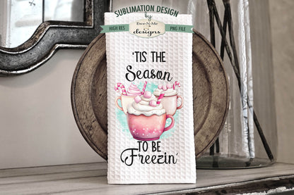 Pink Christmas Cookies - Kitchen Towel Sublimation Designs