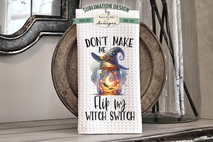 Halloween Witch Mason Jars - Kitchen Towel Sublimation Designs