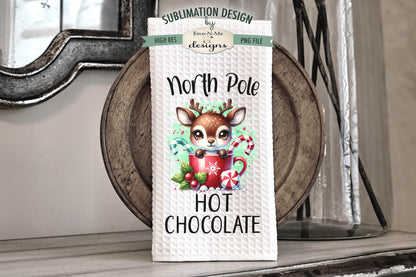 North Pole Reindeer Red Green Mugs - Kitchen Towel Sublimation Designs