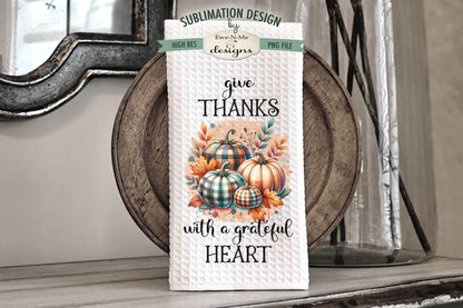 Plaid Pumpkins Fall Harvest - Kitchen Towel Sublimation Designs