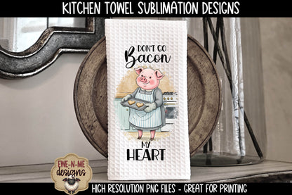 Valentine Pigs Baking Cookies - Kitchen Towel Sublimation Designs