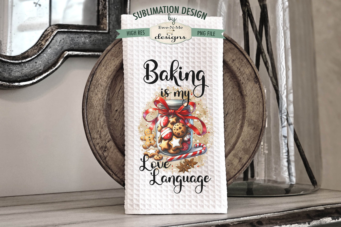 Christmas Baking - Kitchen Towel Sublimation Designs