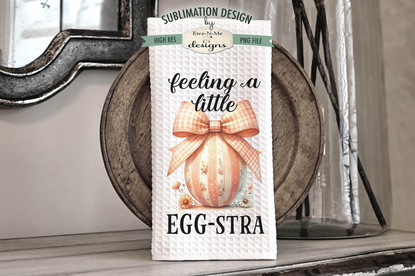 Easter Eggs with Coquette Bows - Kitchen Towel Sublimation Designs