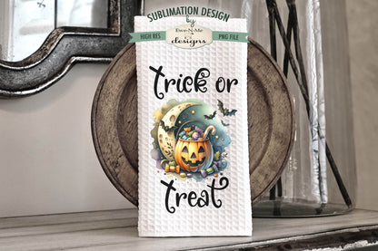 Pumpkin Moon Trick or Treat - Kitchen Towel Sublimation Designs