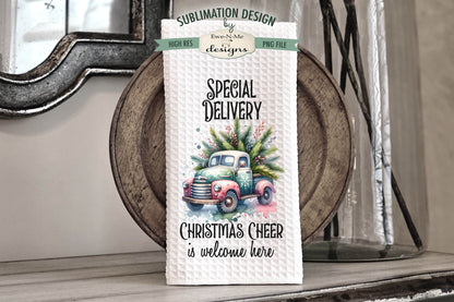 Holiday Trucks Delivery  - Kitchen Towel Sublimation Designs