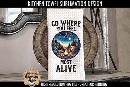 Tent Camping Outdoor Fathers Day - Kitchen Towel Sublimation Designs