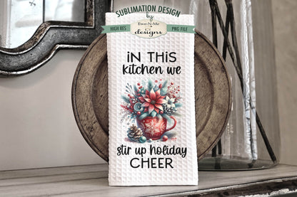 Poinsettia Cocoa Mugs - Kitchen Towel Sublimation Designs