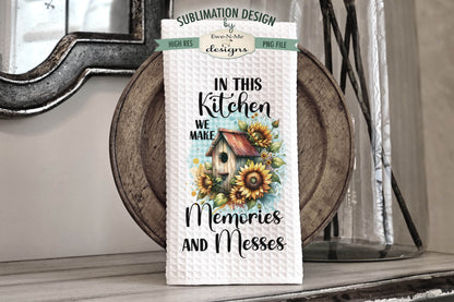 Rustic Bird Houses and Sunflowers - Kitchen Towel Sublimation Designs