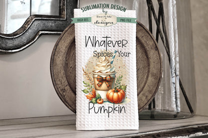 Pumpkin Spice Latte Drinks - Kitchen Towel Sublimation Designs
