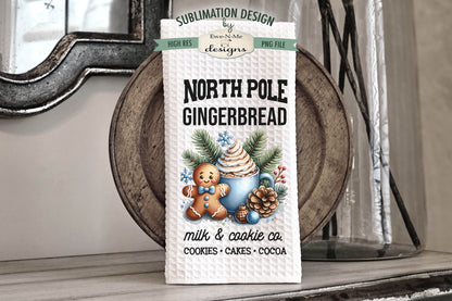 North Pole Gingerbread - Kitchen Towel Sublimation Designs