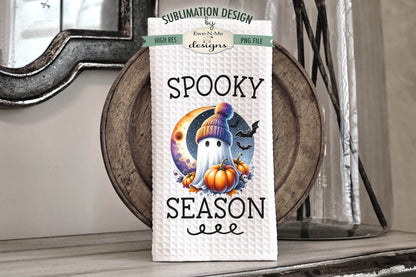 Halloween Ghost Spooky Season - Kitchen Towel Sublimation Designs