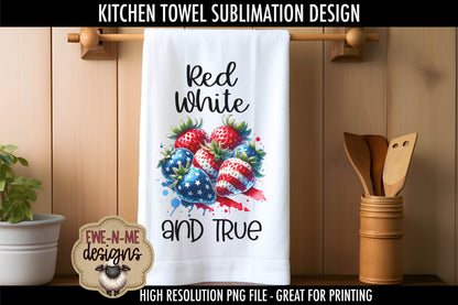 Patriotic Strawberries - Kitchen Towel Sublimation Designs