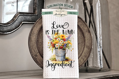 Rustic Flowers In Buckets - Bundle of 5 - Kitchen Towel Sublimation Designs