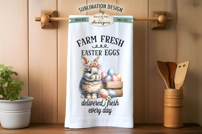 Cottontail Easter Eggs - Kitchen Towel Sublimation Designs