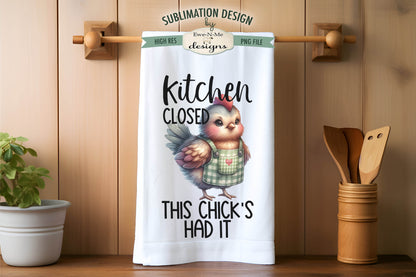 Funny Sassy Chickens in Aprons - Kitchen Towel Sublimation Designs