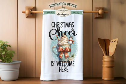 Christmas Cheer Snowman Mugs - Kitchen Towel Sublimation Designs