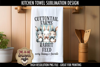 Three Cute Easter Bunnies - Kitchen Towel Sublimation Designs