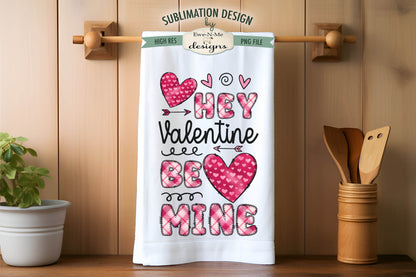 Valentine Be Mine with Doodle Letters - Kitchen Towel Sublimation Designs