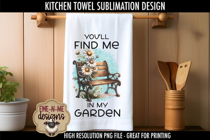 Garden Benches Daisy -  Kitchen Towel Sublimation Designs