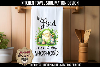 Easter Sheep With Decorated Eggs - Kitchen Towel Sublimation Designs