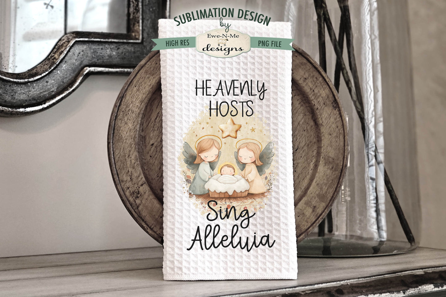 Nativity Silent Night Themed - Bundle of 5 - Kitchen Towel Sublimation Designs