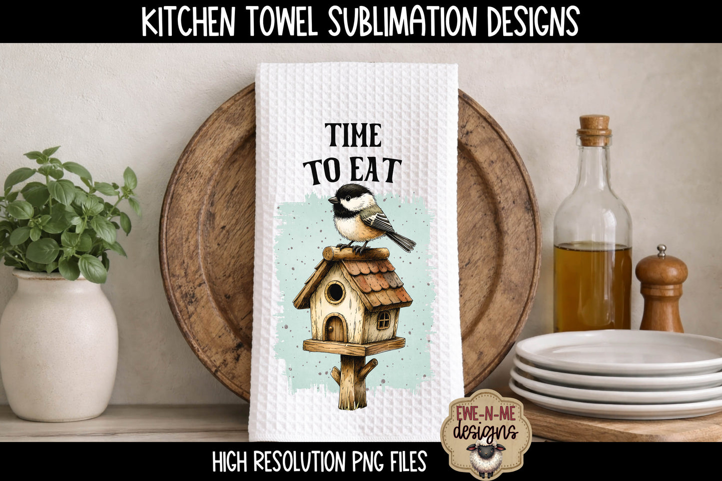 Birds and Bird Houses - Bundle of 5 - Kitchen Towel Sublimation Designs