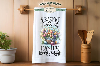 Floral Easter Baskets - Kitchen Towel Sublimation Designs